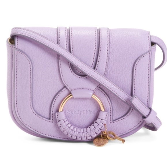 NWT SEE BY CHLOE LILAC Hana Flap Over Leather Crossbody New with Tag - Picture 6 of 9